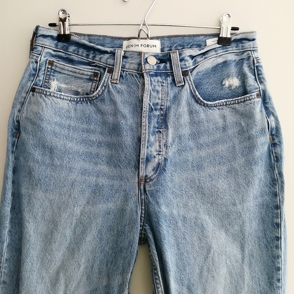 Aritzia Denim Forum The BF Boyfriend High Rise Loose Jeans Distressed 29 - Picture 5 of 16